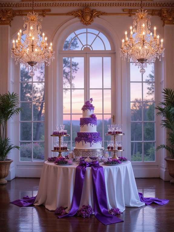 vibrant purple lettered banners