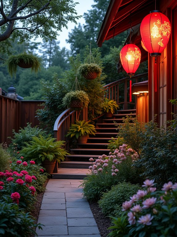 vibrant red lantern illumination