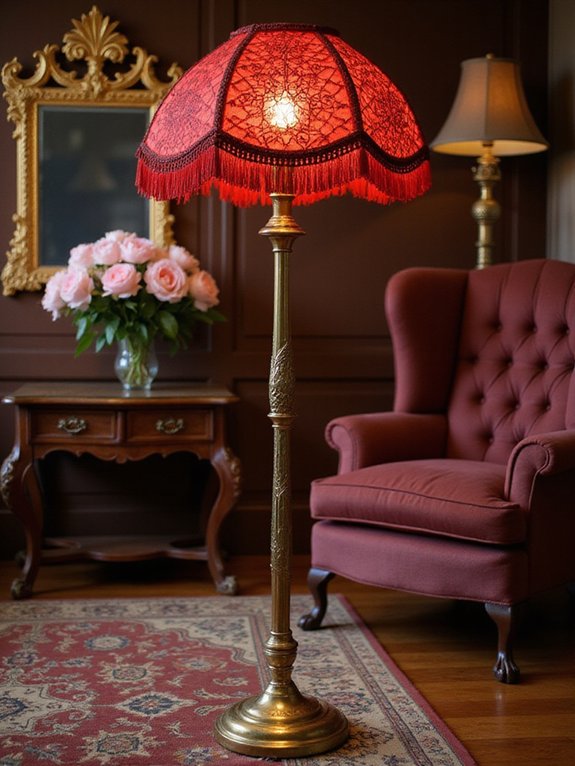vintage red floor lamps