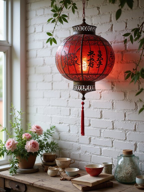 vintage red lantern decor