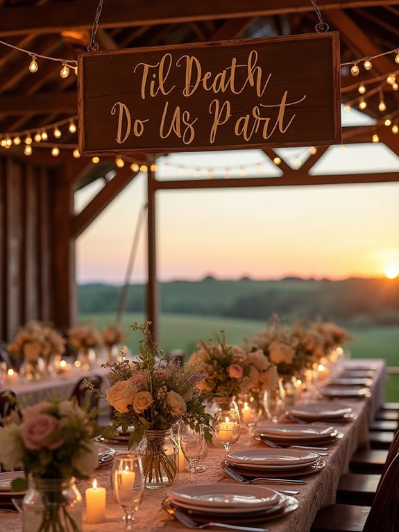 vintage rustic wedding signage