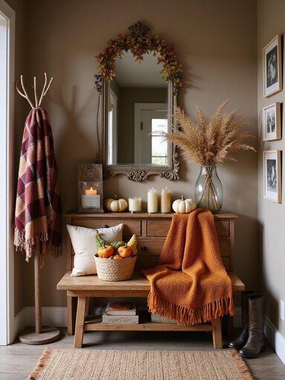 welcoming entryway autumn decor