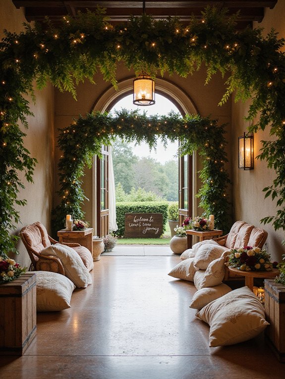 welcoming floral twinkling lights