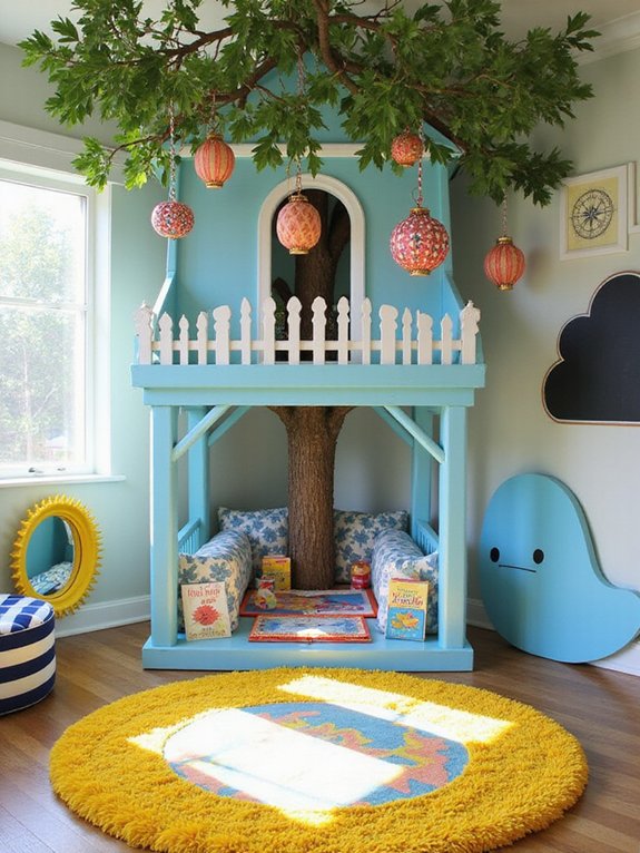 whimsical colorful play corner