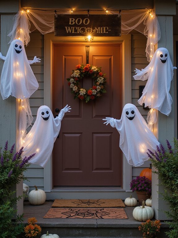 whimsical ghostly halloween decor