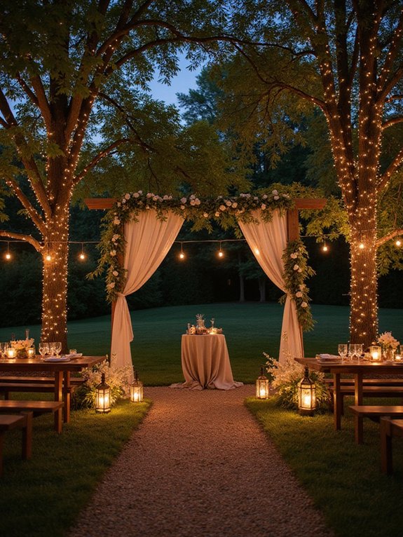whimsical outdoor wedding lighting