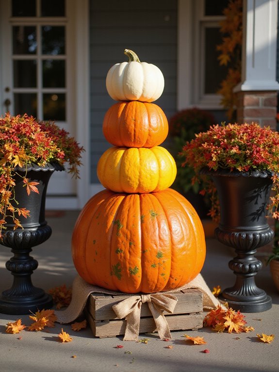 whimsical pumpkin stacking decor