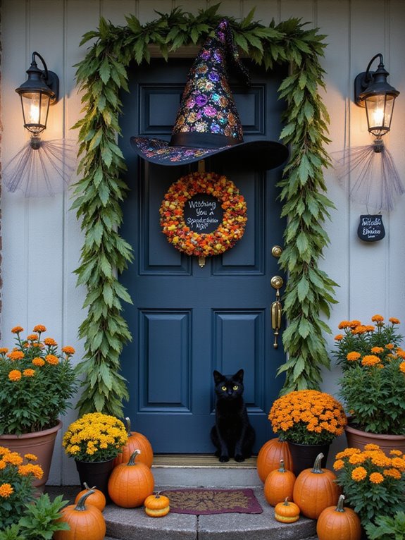 whimsical witch hat display