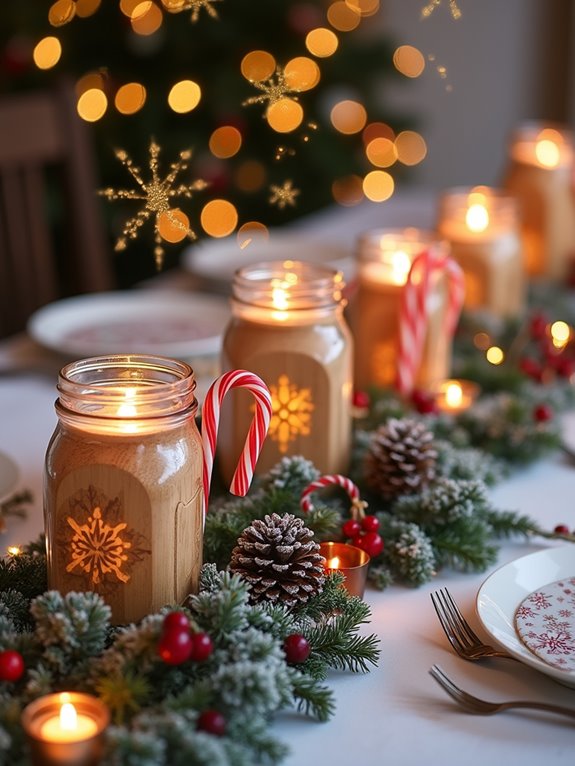 winter wonderland jar centerpieces