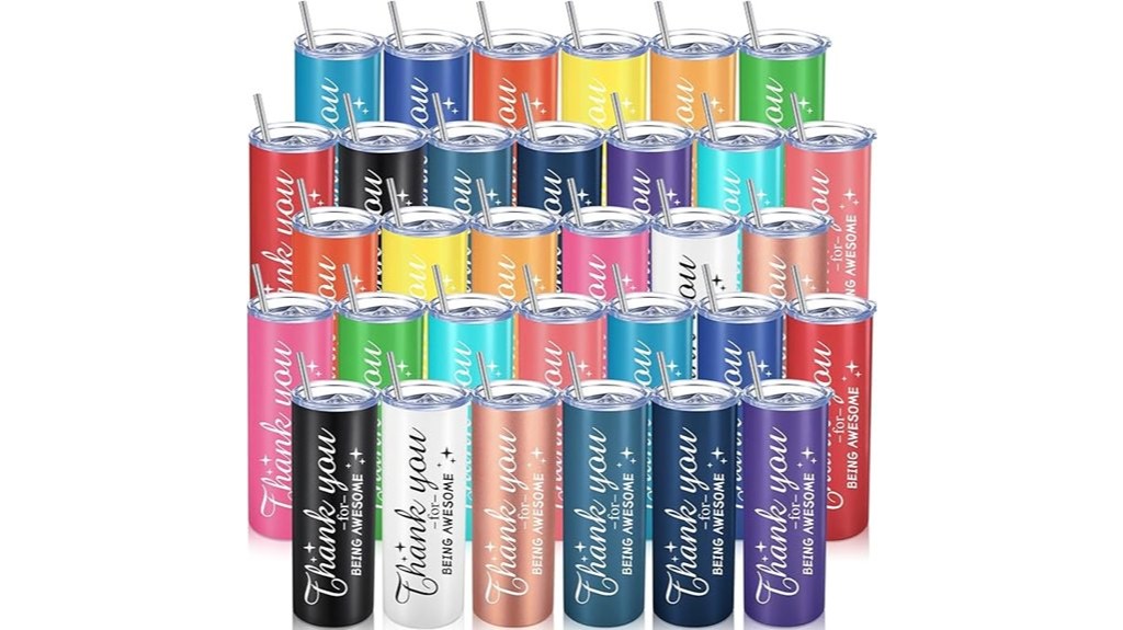 32 mixed color 20oz tumblers