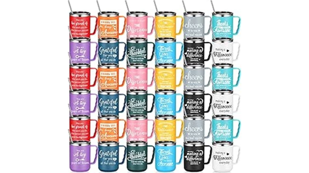 36 piece stainless steel tumblers