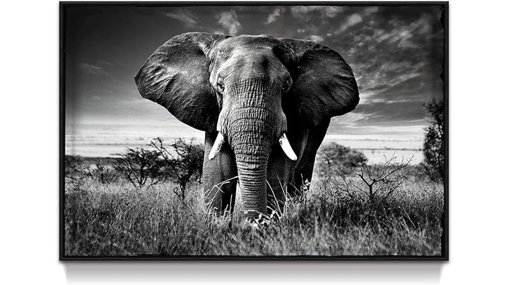 45x30 framed elephant art