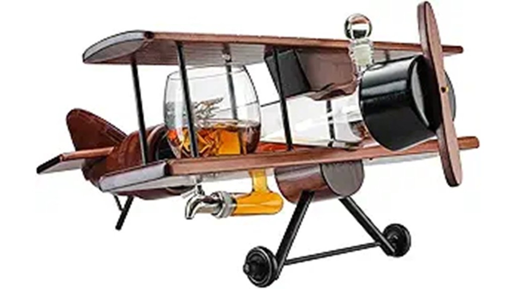airplane decanter with glasses