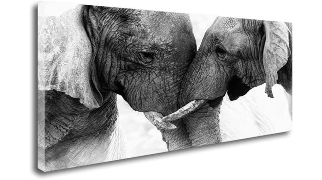 black white elephant painting