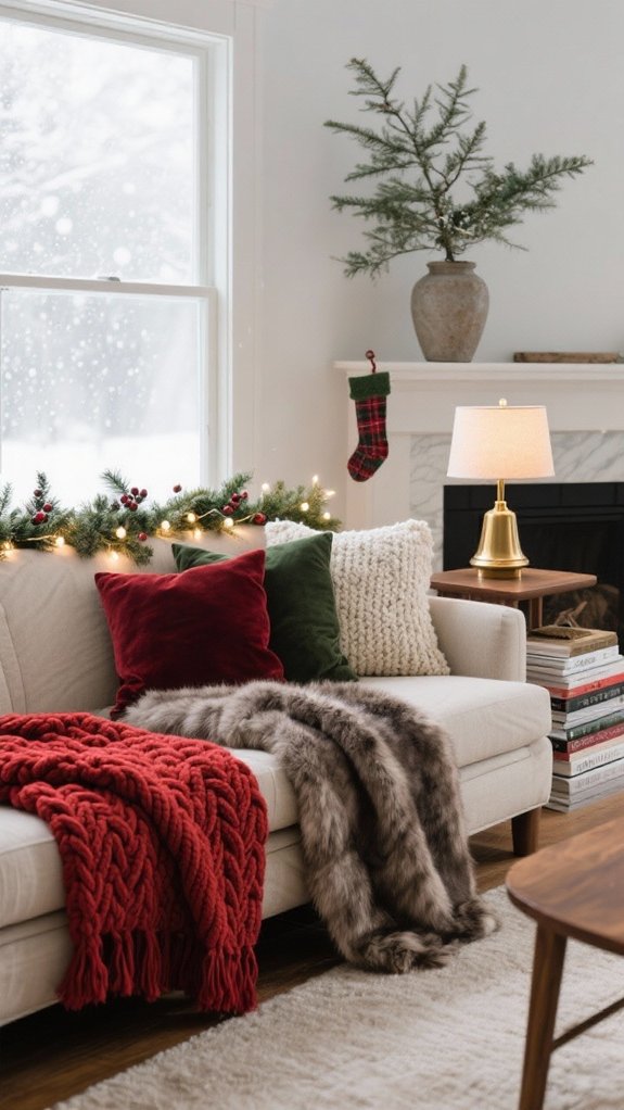 chunky knit faux fur layers