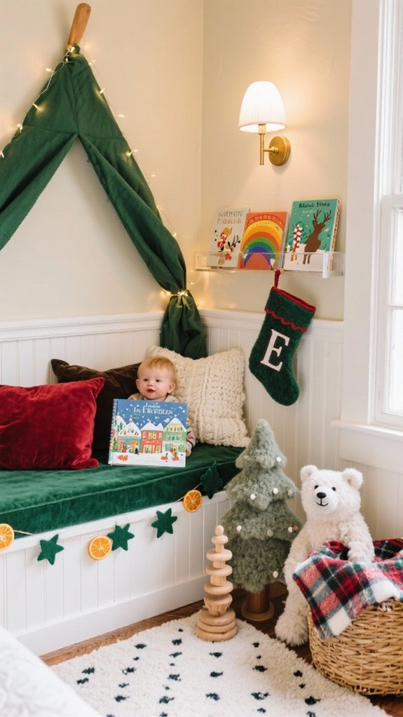 cozy holiday storytime nook
