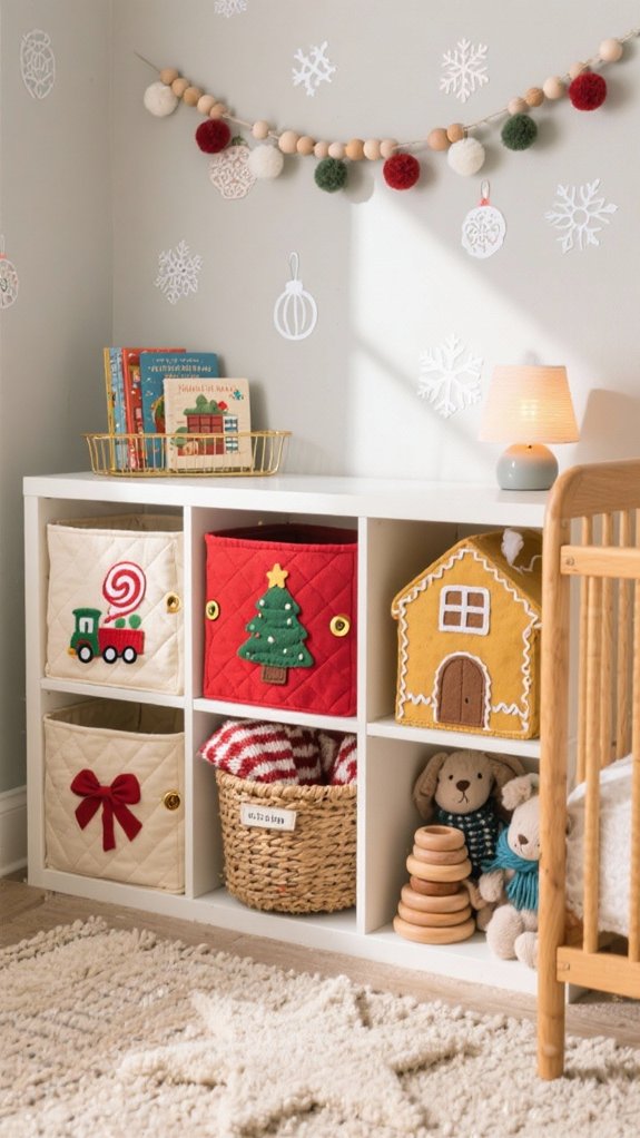 cozy themed holiday storage