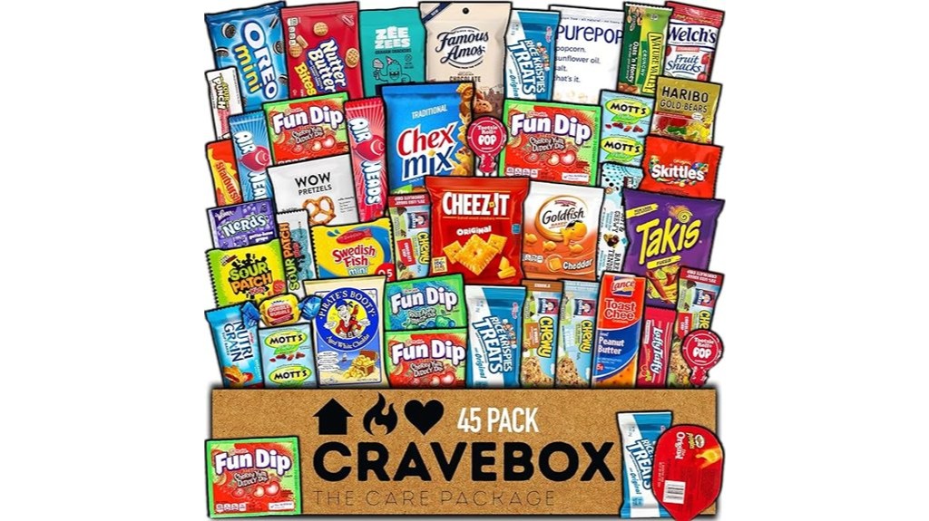 cravebox 45 count snack variety