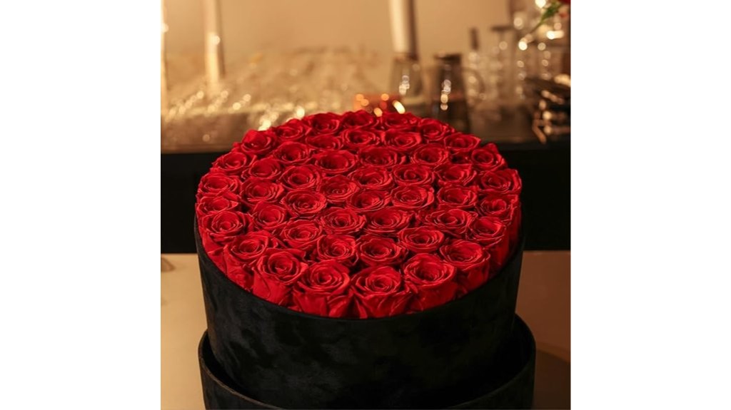 forty seven suede preserved roses