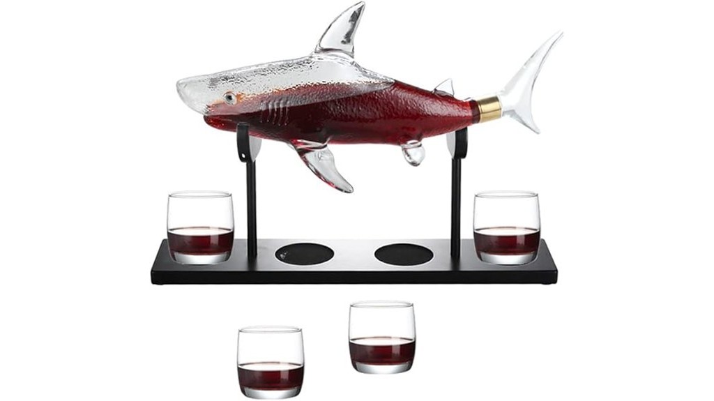 four glass whiskey decanter set