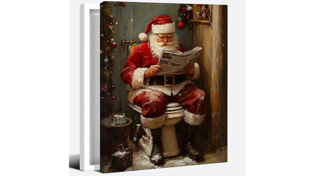 funny christmas santa toilet poster