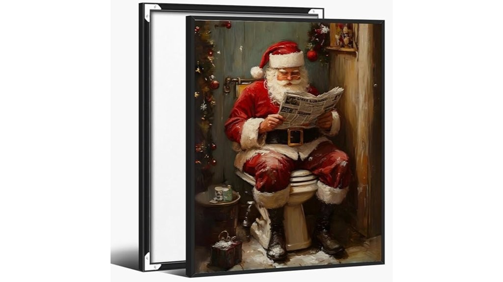 funny santa bathroom poster