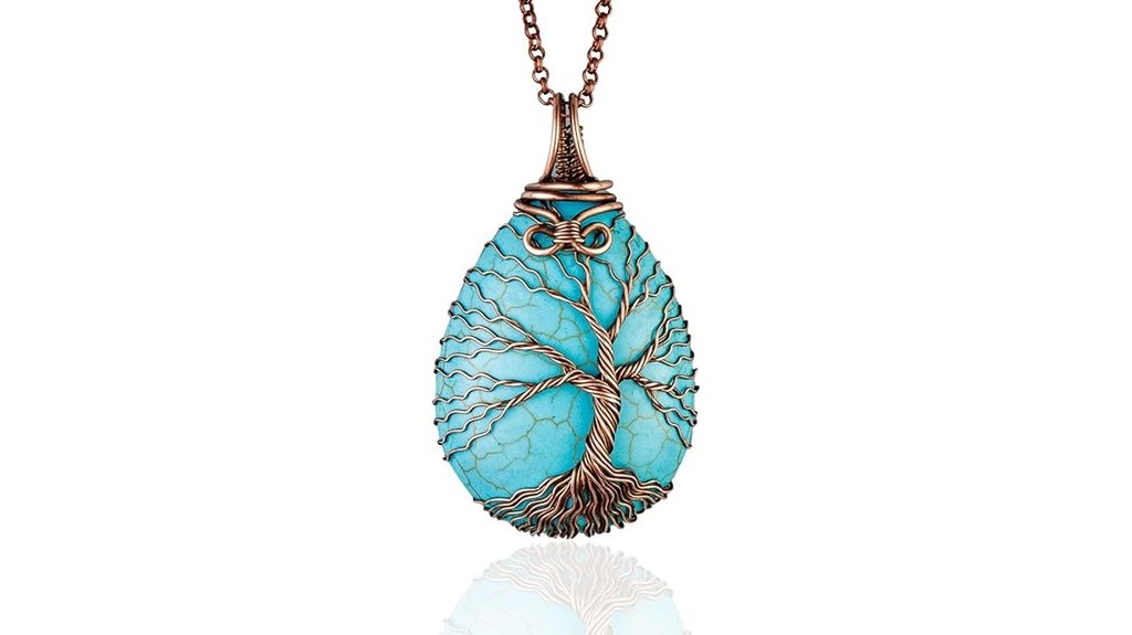 handmade copper tree pendant