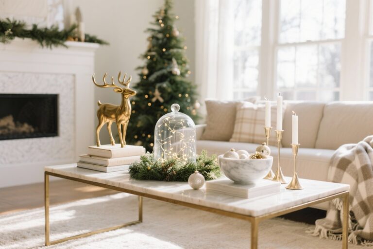13 Elegant Christmas Coffee Table Decor Ideas for a Sophisticated Living Room