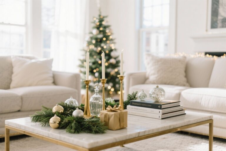 13 Elegant Christmas Coffee Table Decor Ideas for a Sophisticated Living Room