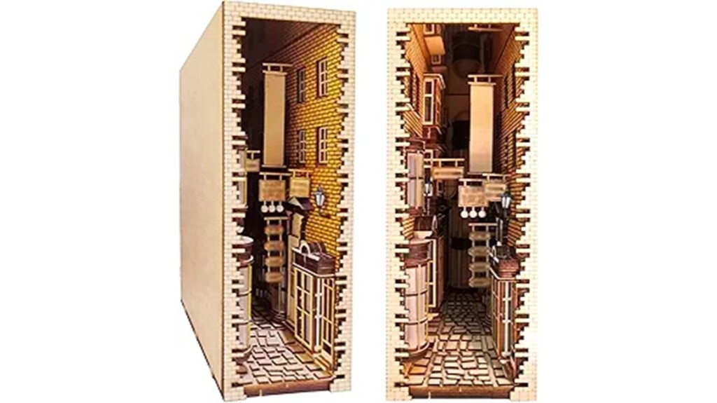 led 3d wooden bookend