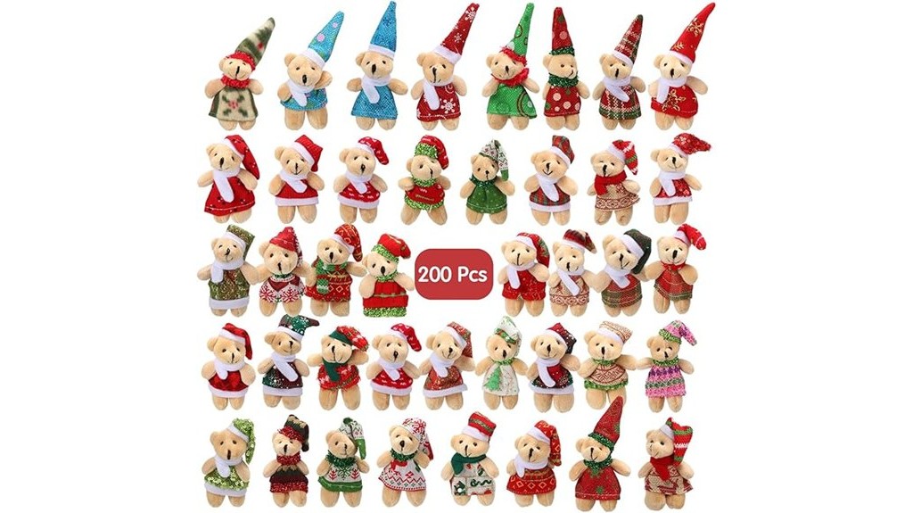 mini christmas stuffed keychains