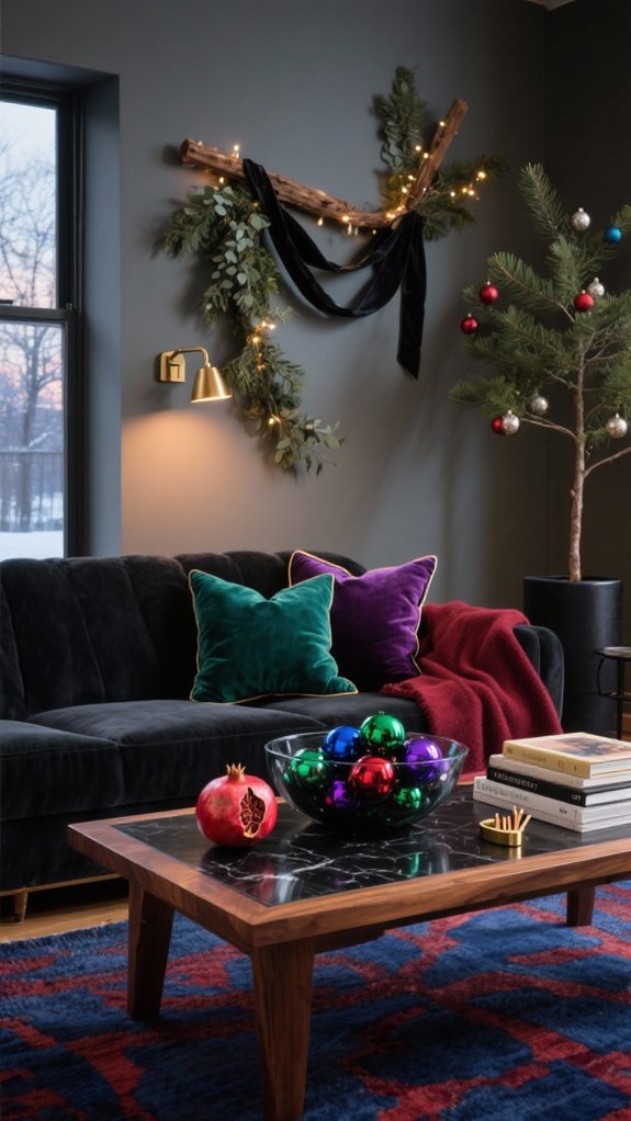 moody jewel toned velvet cozy