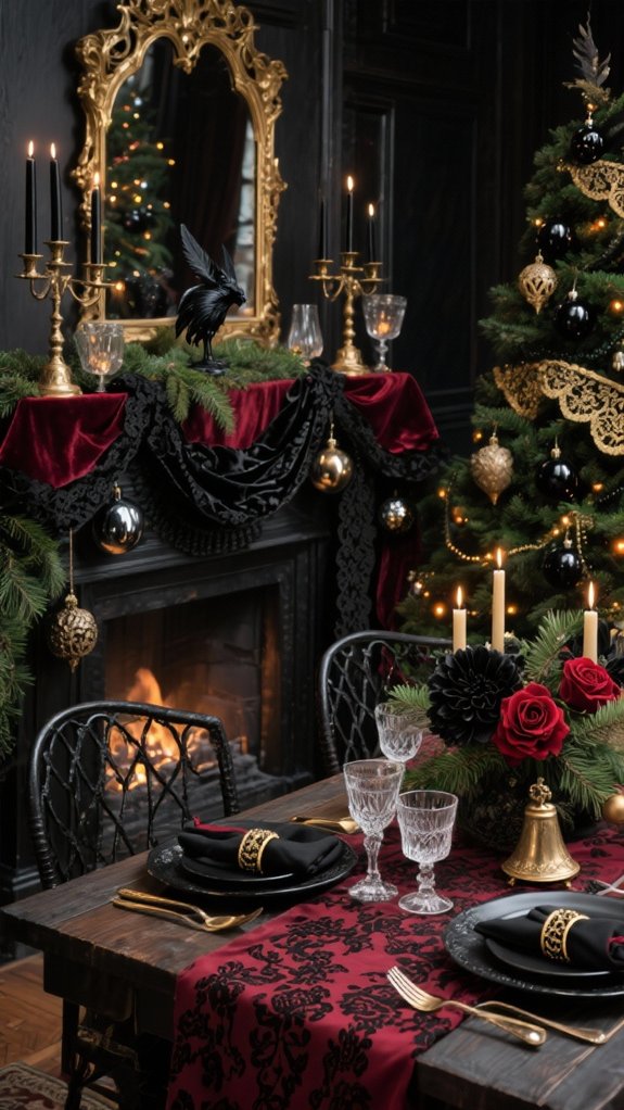 moody layered textile garlands