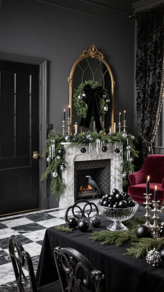 moody mercury glass and obsidian