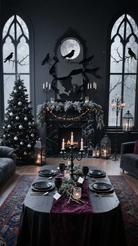 moonlit lanterns and silhouettes