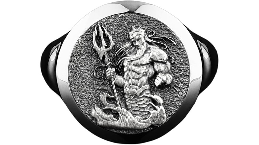 oval silver poseidon signet