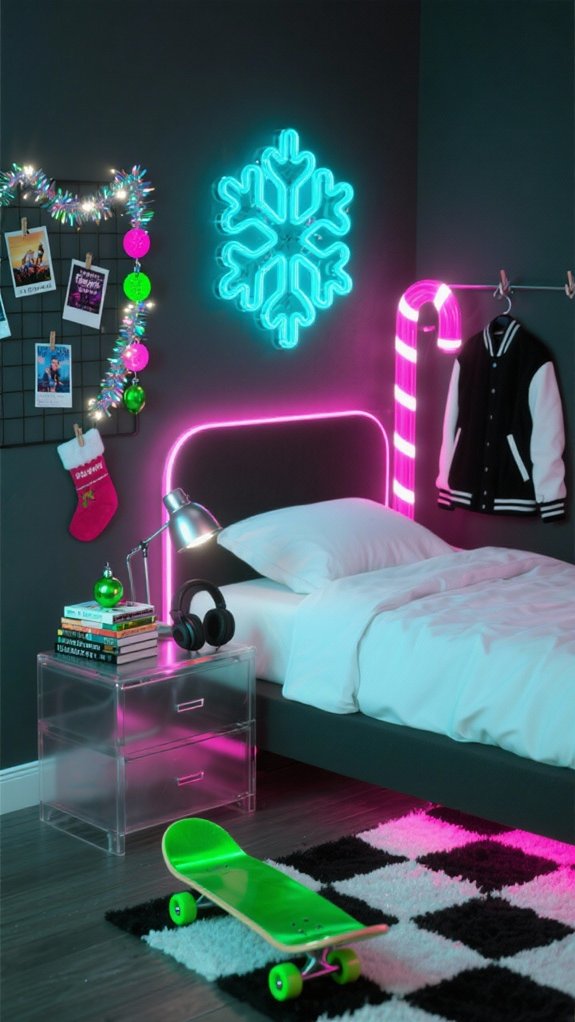 pastel neon monochrome mood