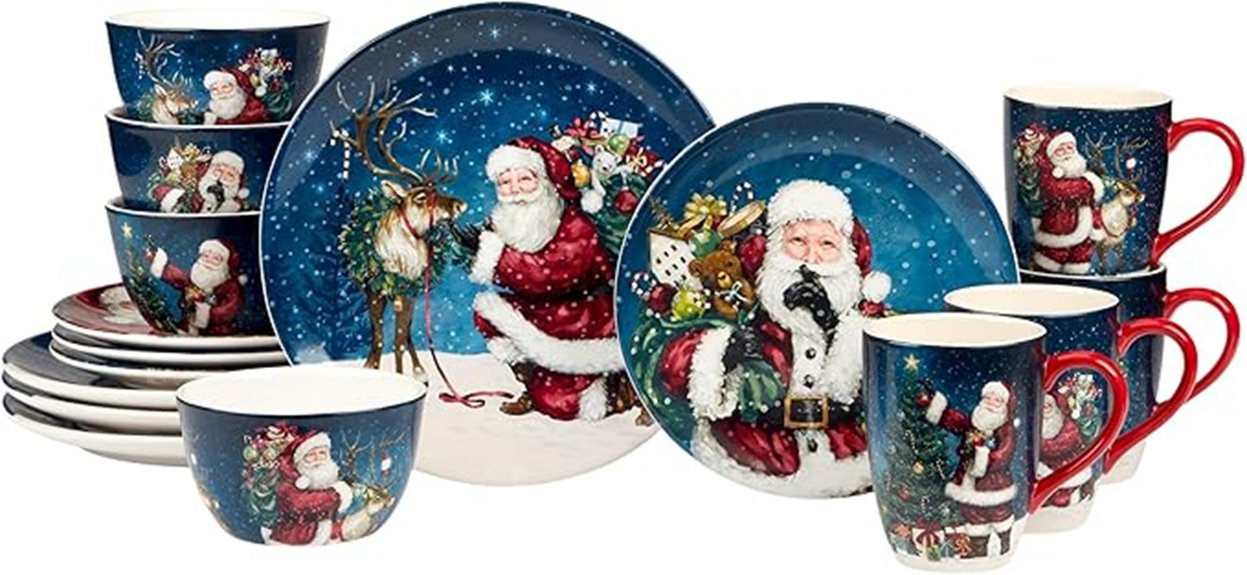 santa s 16 piece four person dinnerware