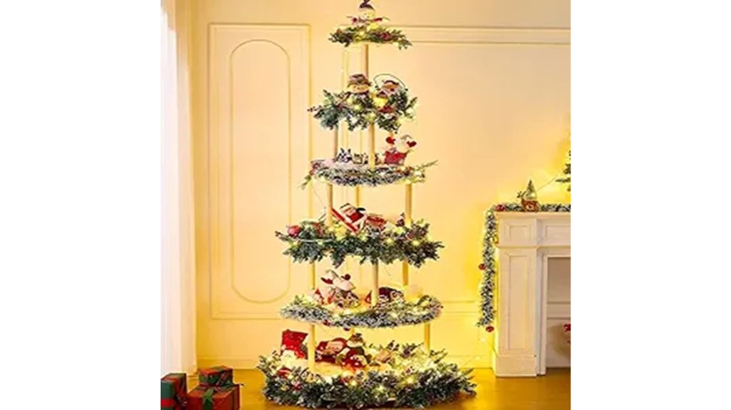 six tier 86 inch shelfed tree