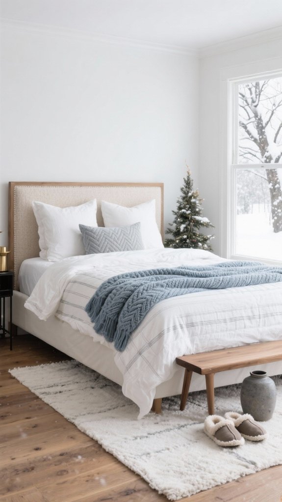 soft snowy layered bedding