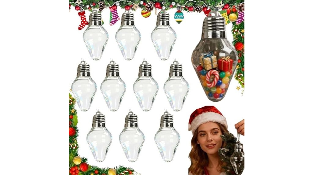 ten piece christmas diy bulbs