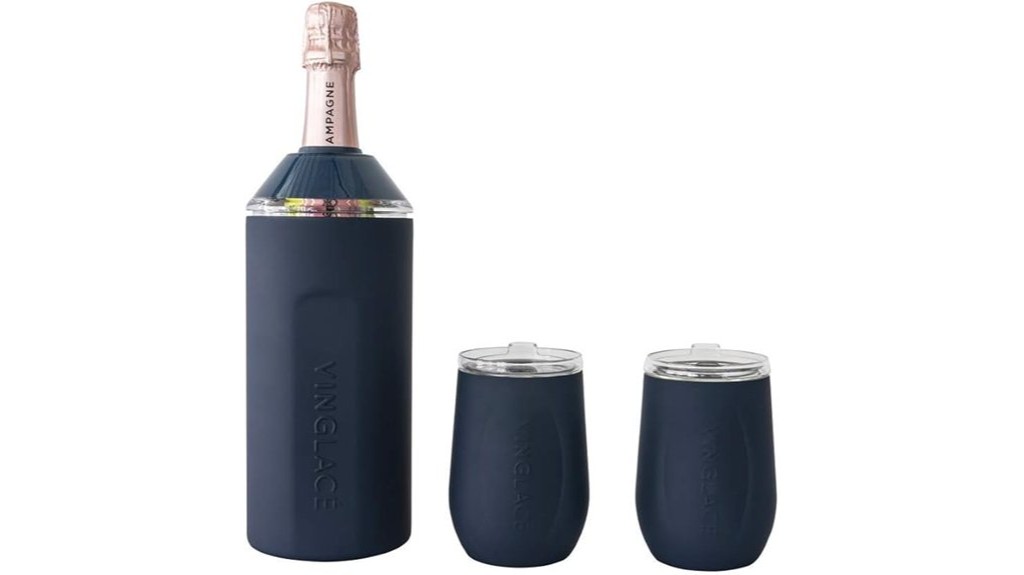 wine chiller with glasses