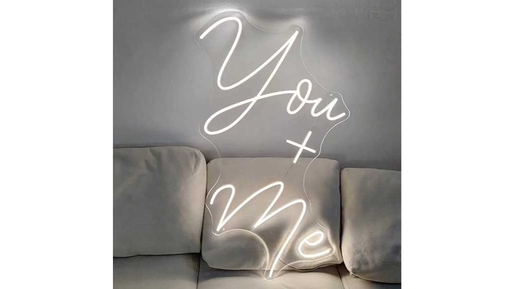 you and me neon sign
