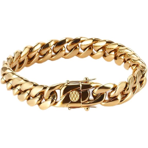 18k Pure Gold Miami Cuban Bracelet for Men & Women