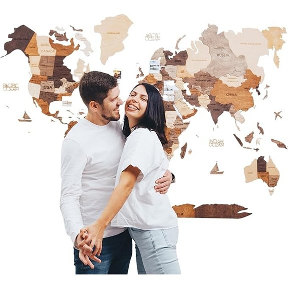 ENJOY THE WOOD 3D Wood World Map Wall Art