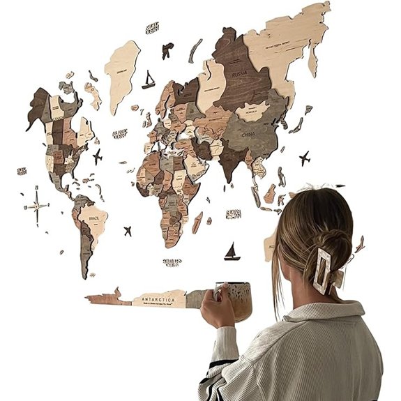 ENJOY THE WOOD 3D Wood World Map Wall Art