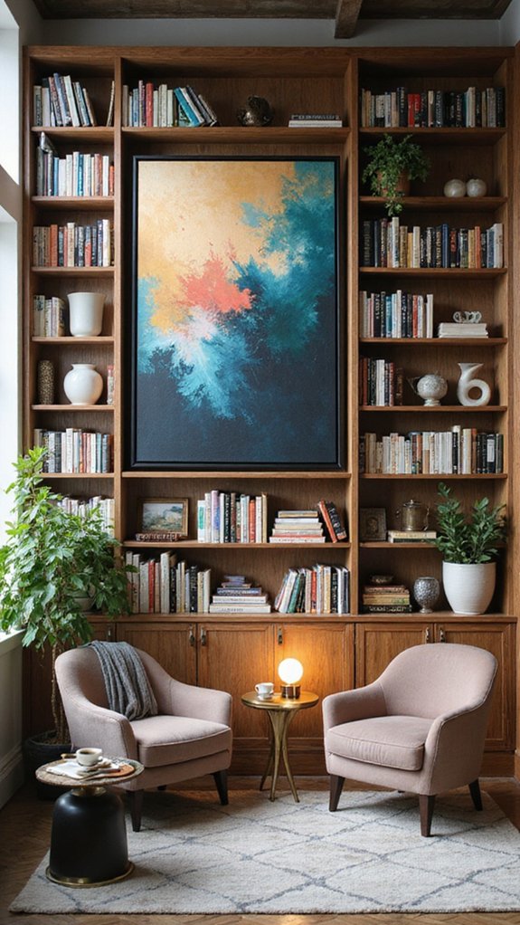 artistic bookcase backdrop design