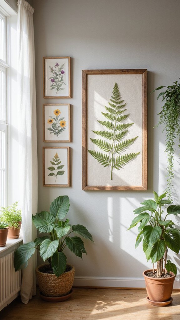 botanical prints enhance decor