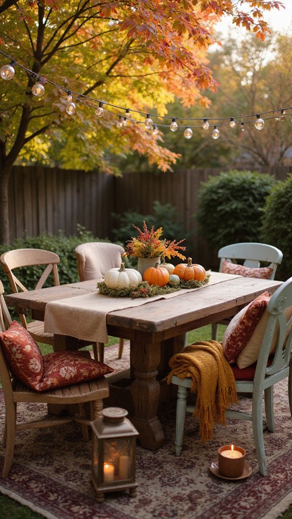 charming autumn outdoor dining