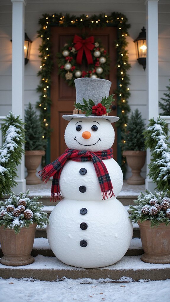 cheerful snowy fake snowman